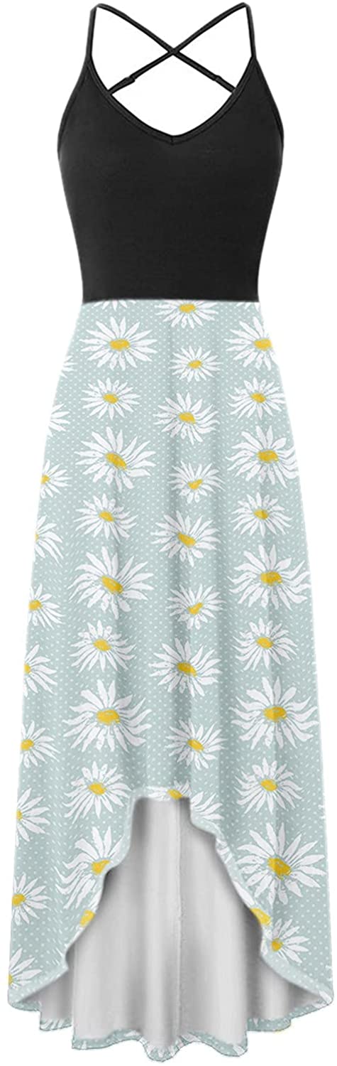 WYTong Womens V Neck Swing Dress Casual Summer Beach Dresses Elegant Irregular Party Dress Strap Dre