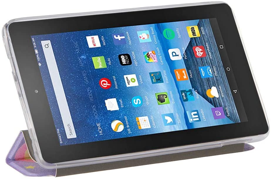 Herzzer Three Fold Leather Case for Amazon Fire HD 8 2016/2017/2018,Slim Multi-Angle View Folio Stan