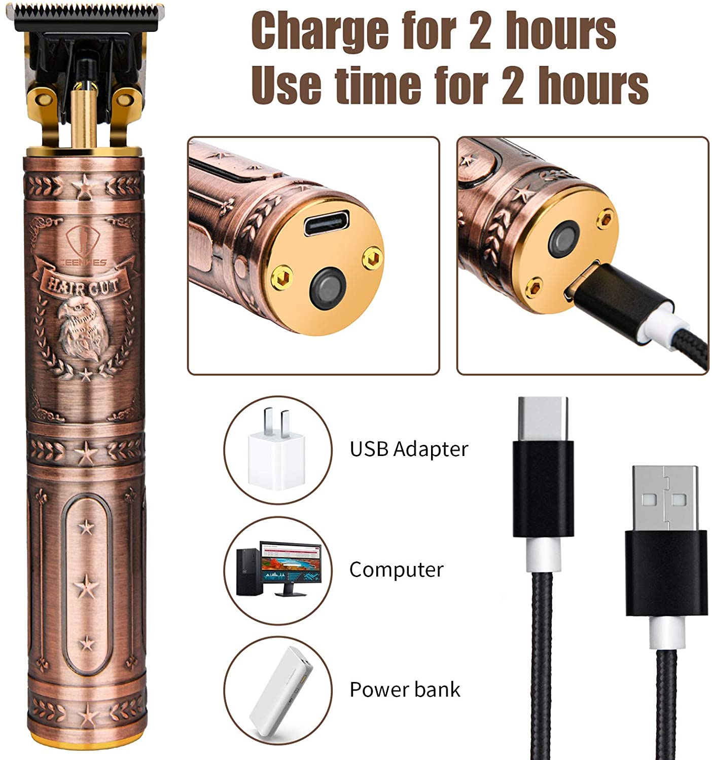 Ceenwes Zero Balde Hair Trimmer Pro T Outline Clippers T Blade Trimmer Cordless Zero Gapped Trimmer