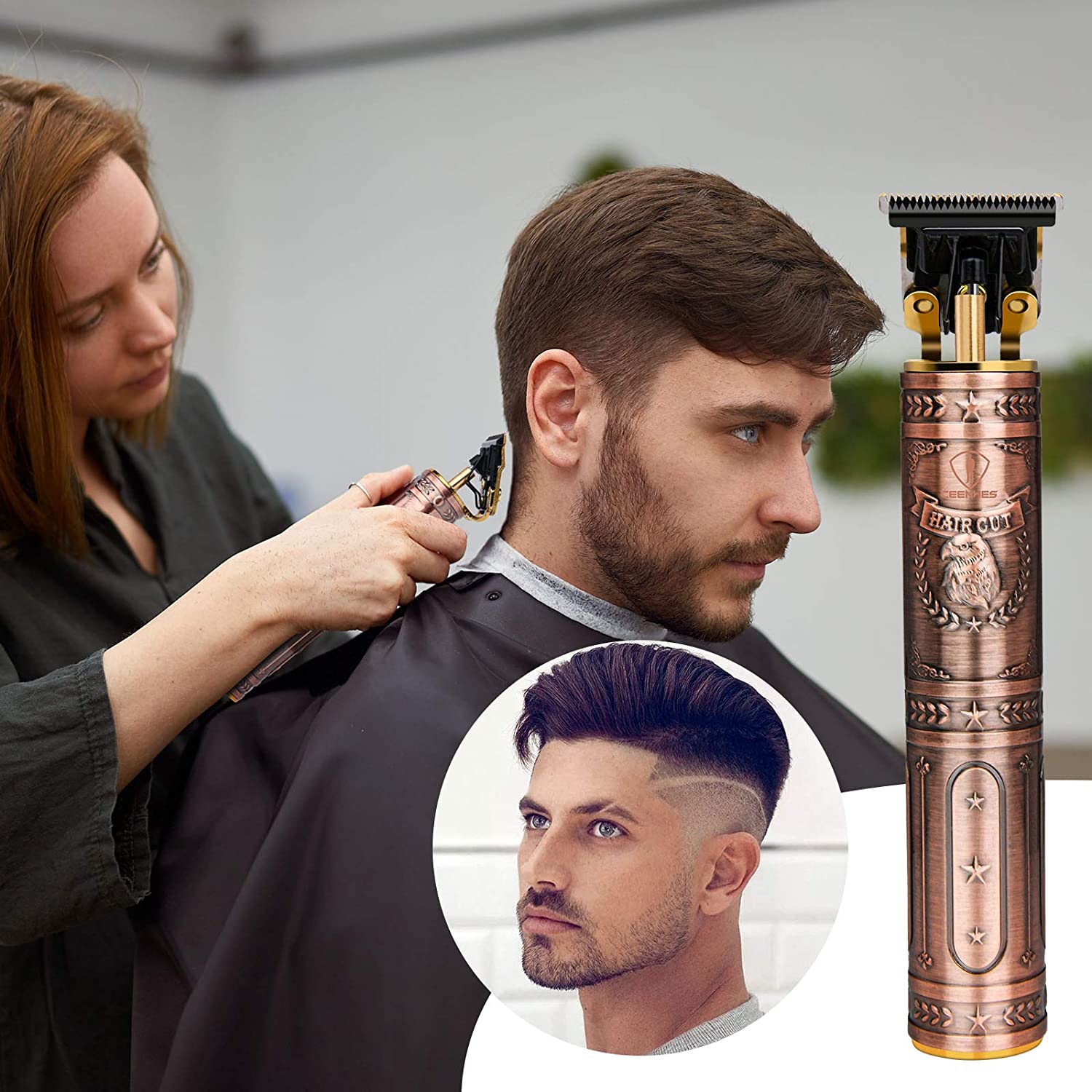 Ceenwes Zero Balde Hair Trimmer Pro T Outline Clippers T Blade Trimmer Cordless Zero Gapped Trimmer