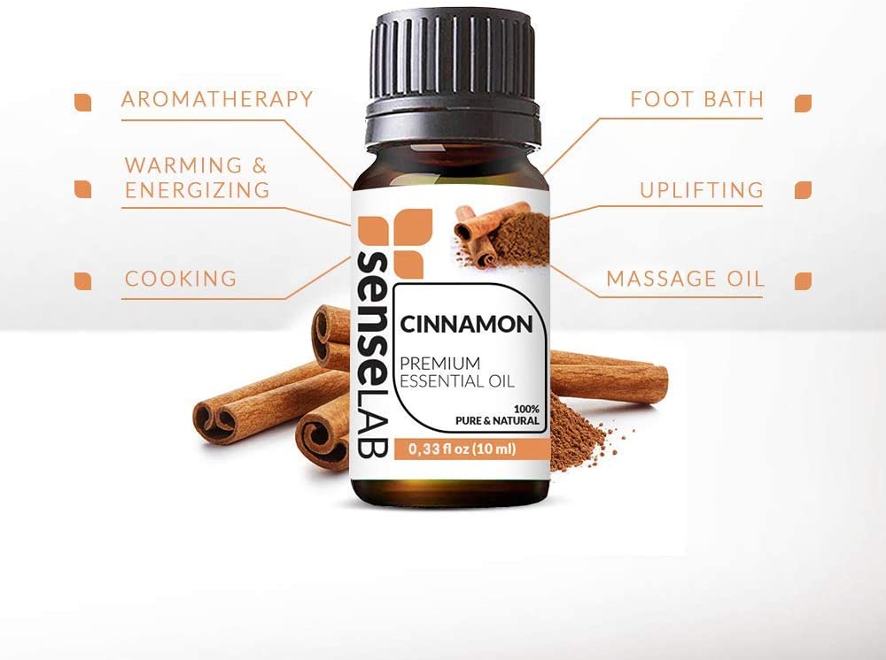 SenseLAB Cinnamon Essential - 100 % Pure Extract Cinnamon Oil Therapeutic Grade - Outdoor Protection