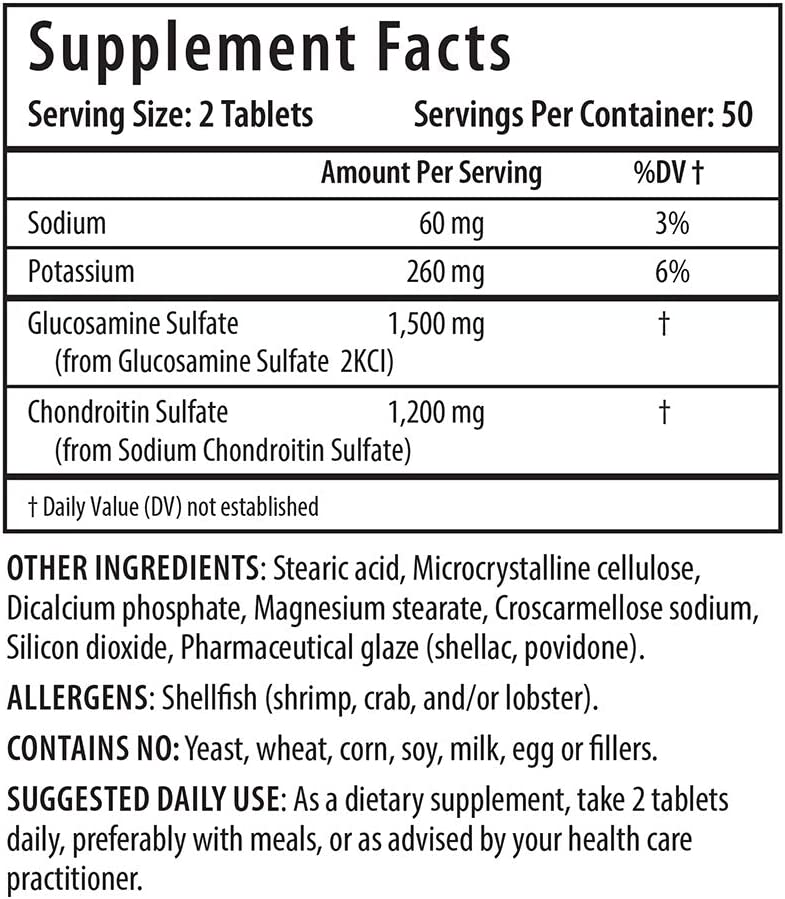 ProHealth Glucosamine 1500 mg + Chondroitin 1200 mg (per 2 Tablet Serving) (100 Tablets) Extra Stren