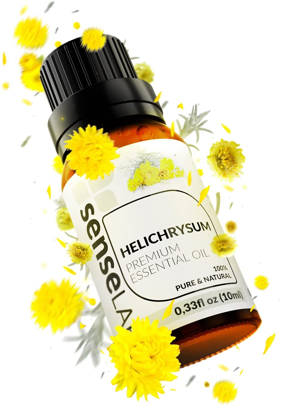 SenseLAB Helichrysum Essential Oil - 100 % Pure Extract Helichrysum Oil Therapeutic Grade - Skin Car