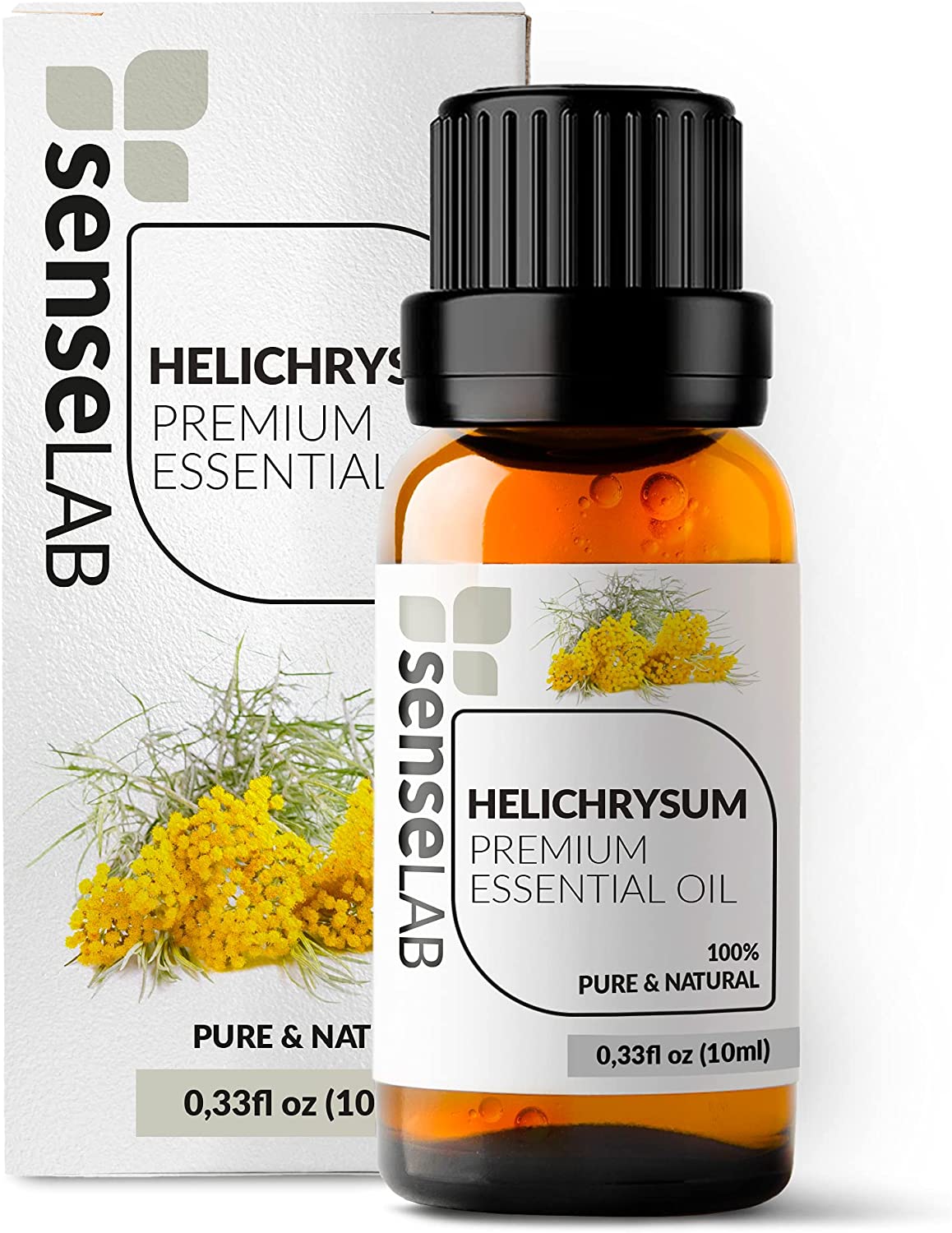 SenseLAB Helichrysum Essential Oil - 100 % Pure Extract Helichrysum Oil Therapeutic Grade - Skin Car