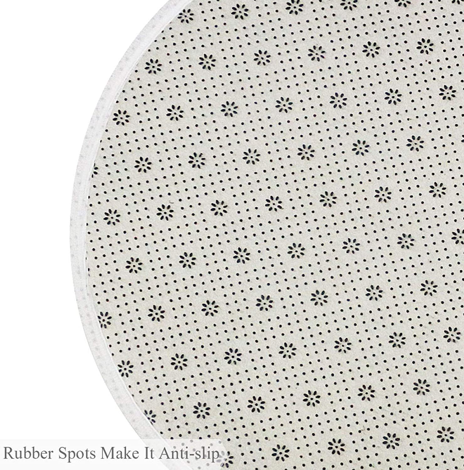 Pet Round Mat Yellow Pomeranian Feeding Mat Colorful for Pet Dogs Cats Beds 31.5x31.5in