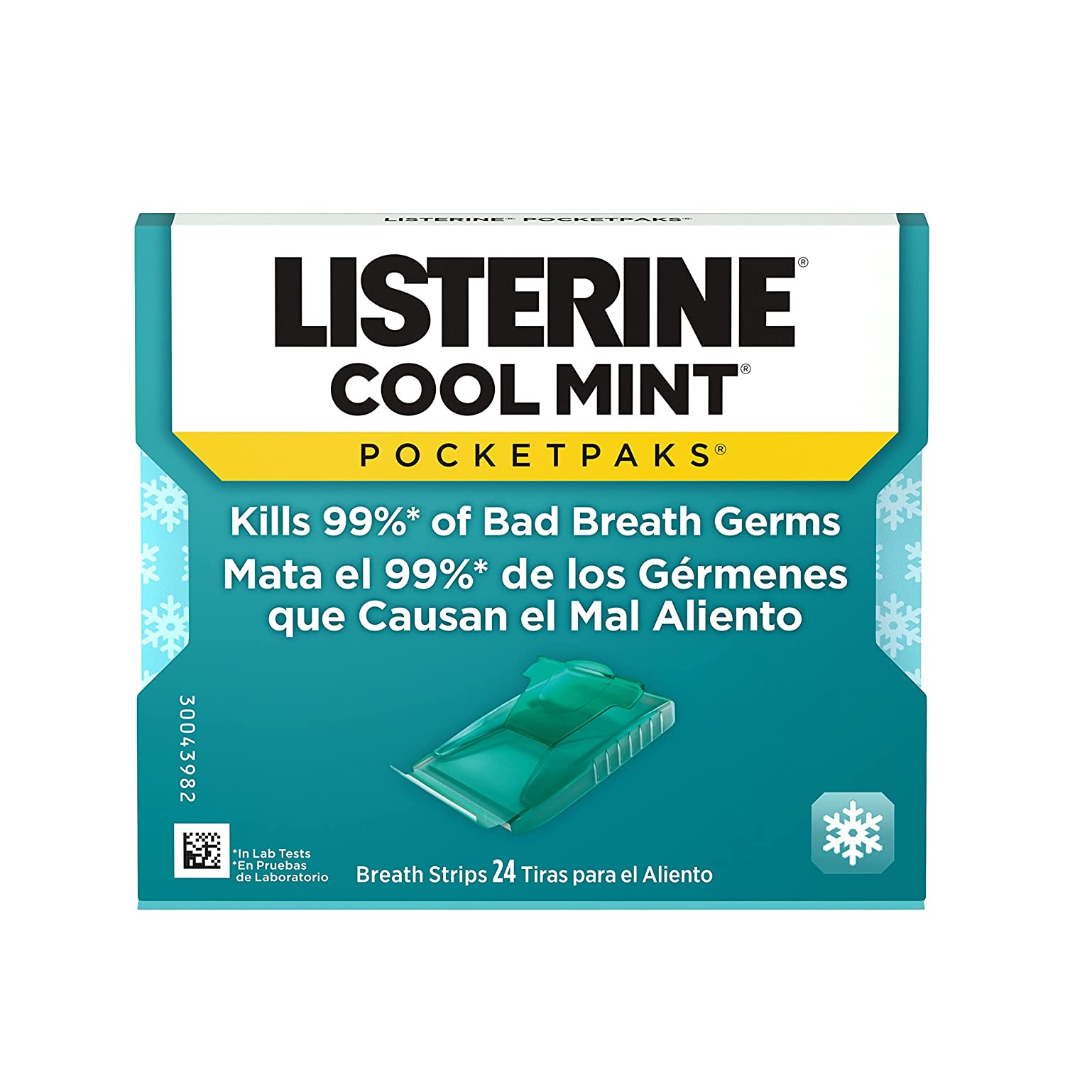Listerine Cool Mint Pocketpaks Breath Strips, Oral Dissolving Breath Freshener Strips Kill 99% of Ge