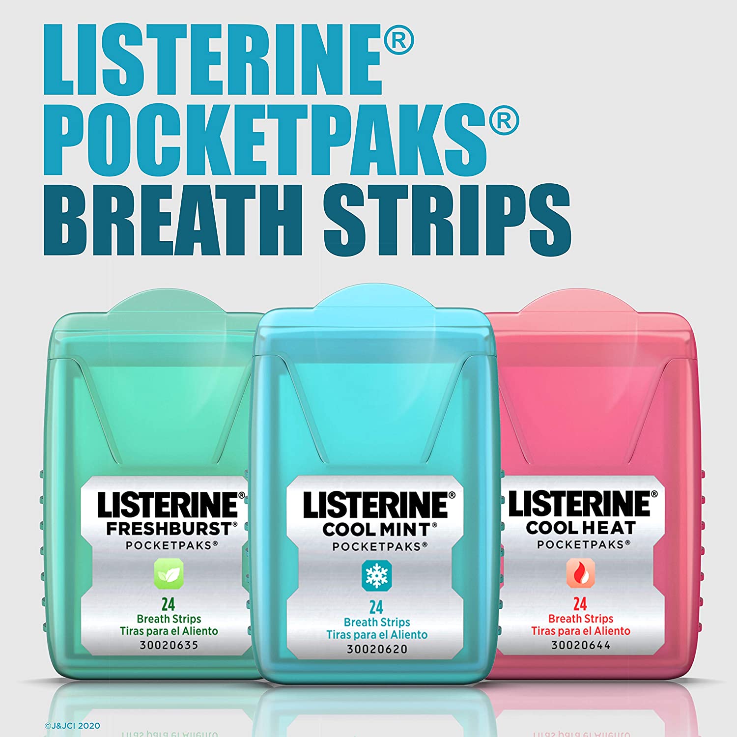 Listerine Cool Mint Pocketpaks Breath Strips, Oral Dissolving Breath Freshener Strips Kill 99% of Ge