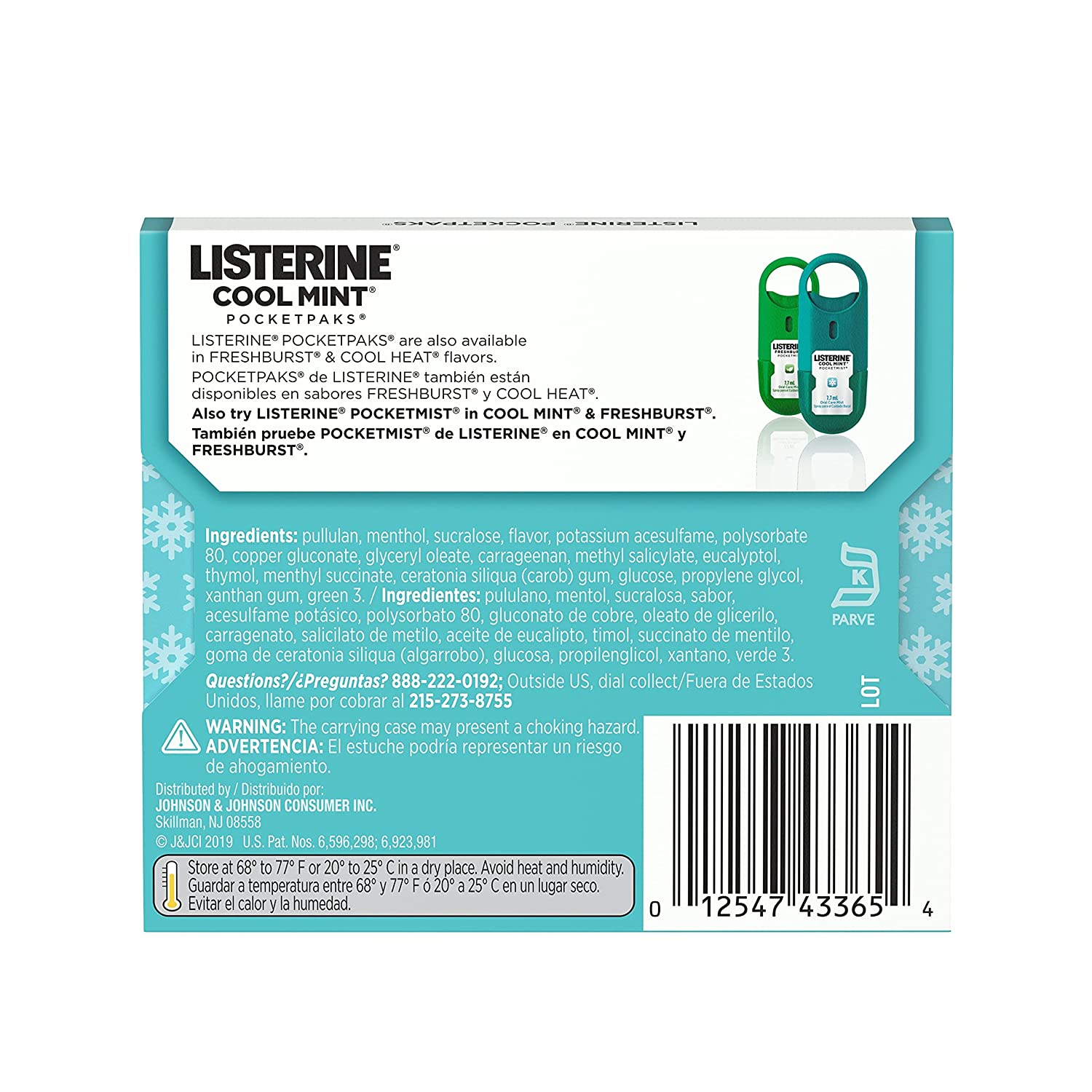 Listerine Cool Mint Pocketpaks Breath Strips, Oral Dissolving Breath Freshener Strips Kill 99% of Ge