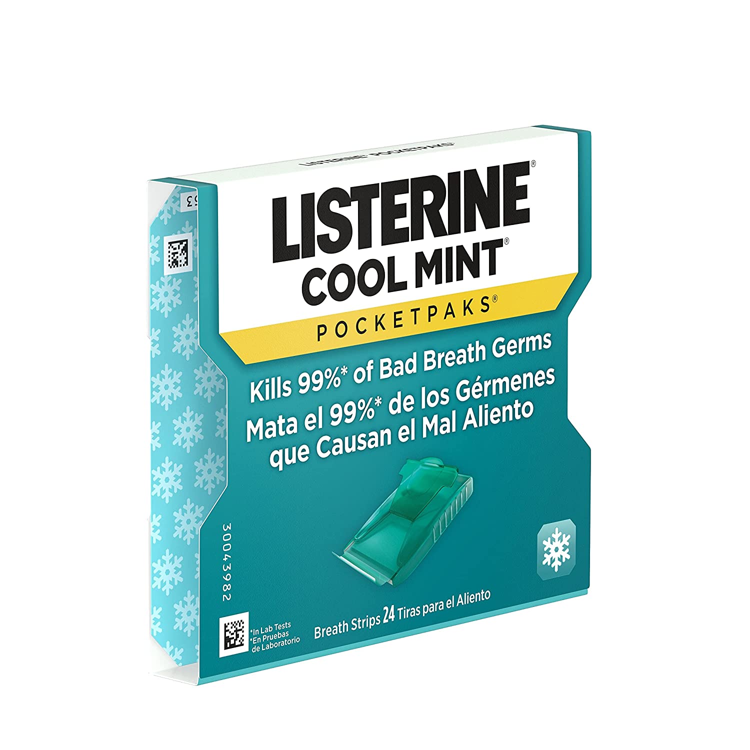 Listerine Cool Mint Pocketpaks Breath Strips, Oral Dissolving Breath Freshener Strips Kill 99% of Ge