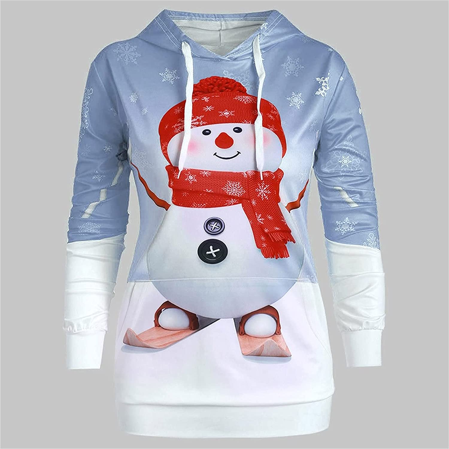Going Out Tops for Women, Christmas Long Sleeve Hoodies 3D Graphic Print Sweatshirt Fall Clothes Cas