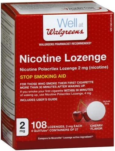 Walgreens Nicotine Lozenges 2mg, Cherry, 108 ea