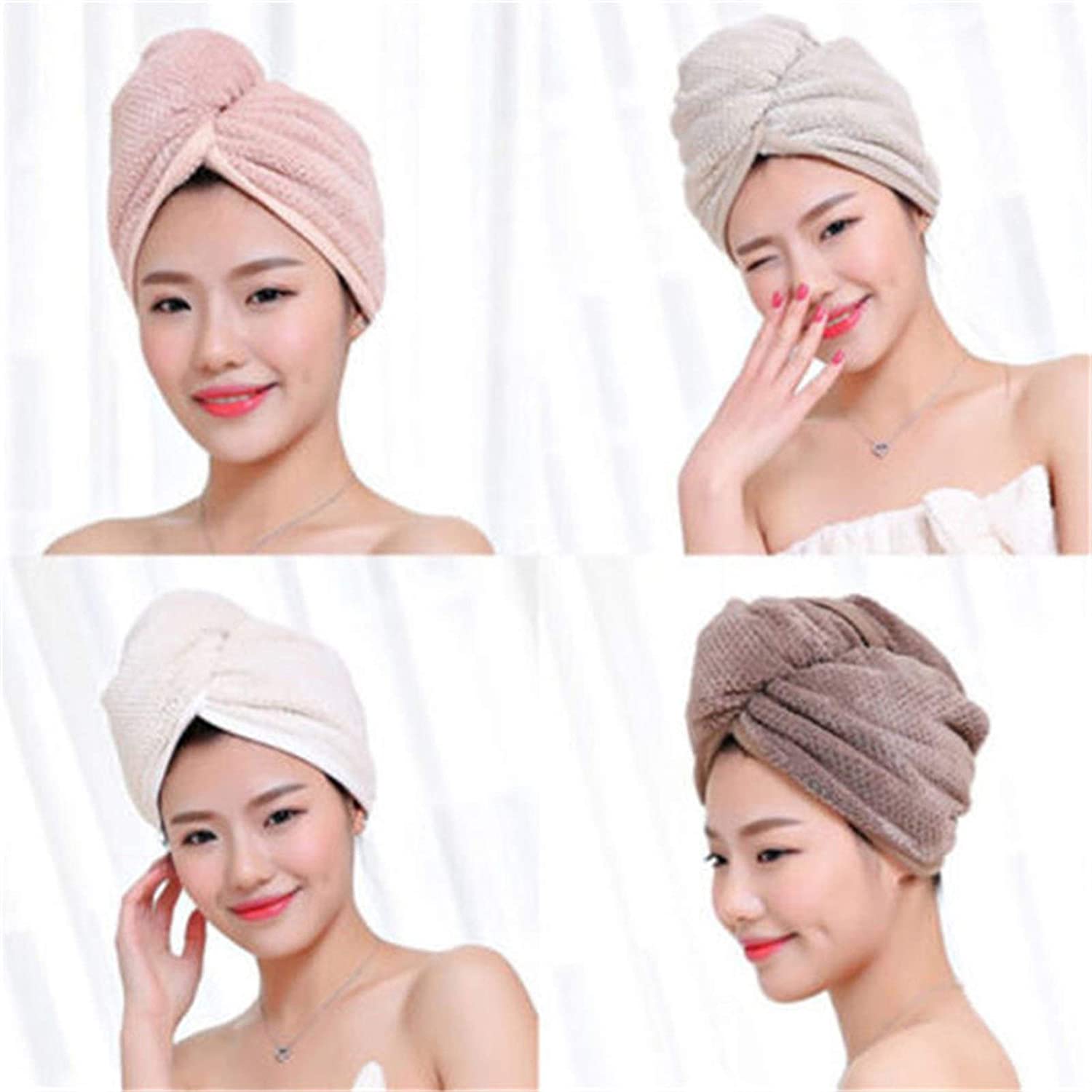 whbage Dry Hair Towel 3 Colors Magic Hair Drying Towel Hat Microfibre Quick Dry Turban for Bath Show