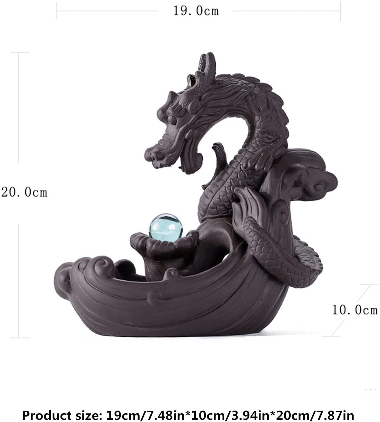 NBLL Home Dragon Backflow Incense Burner，Handmade Ceramic Incense Burner，Aromatherapy Ornament