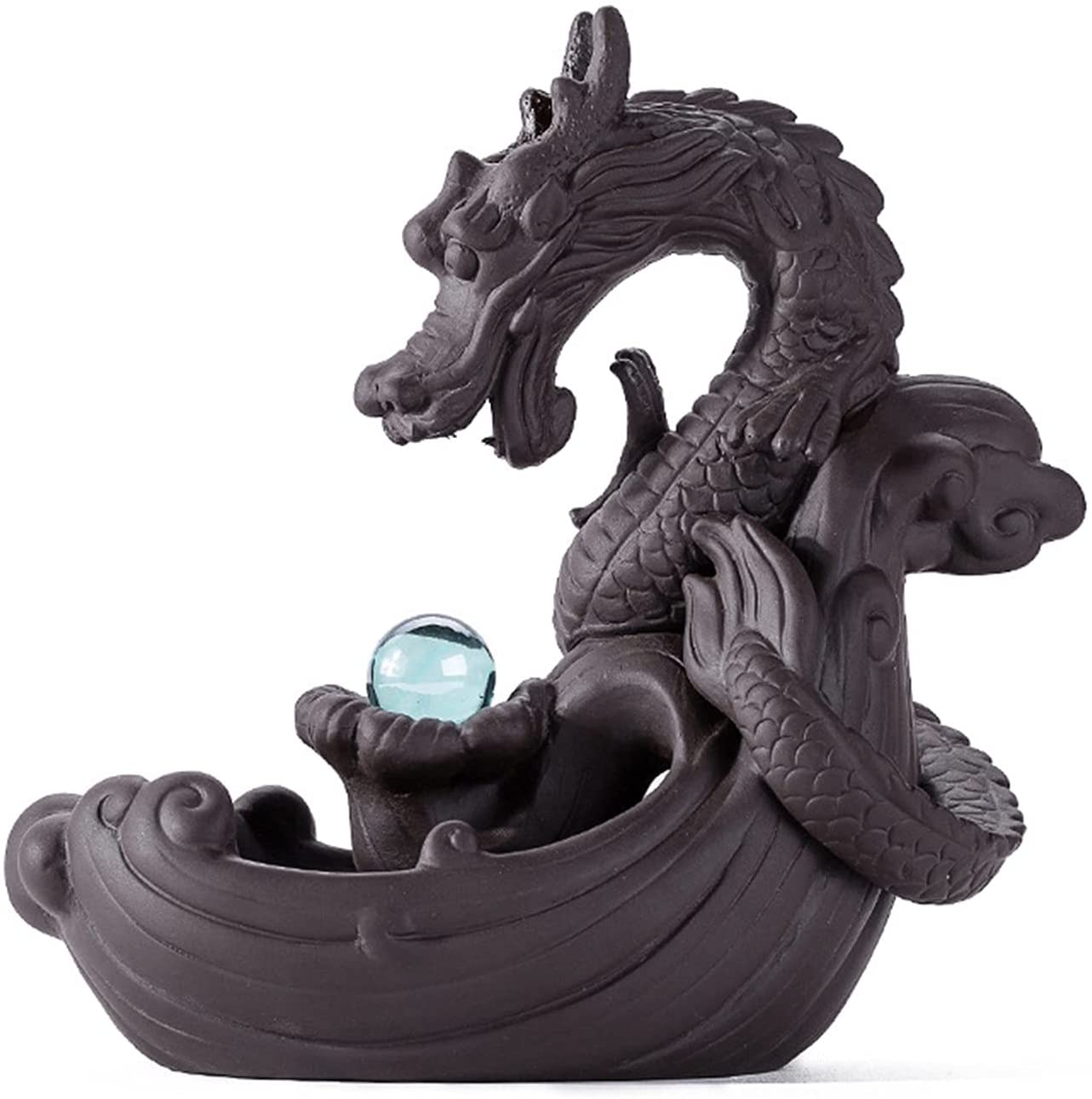 NBLL Home Dragon Backflow Incense Burner，Handmade Ceramic Incense Burner，Aromatherapy Ornament