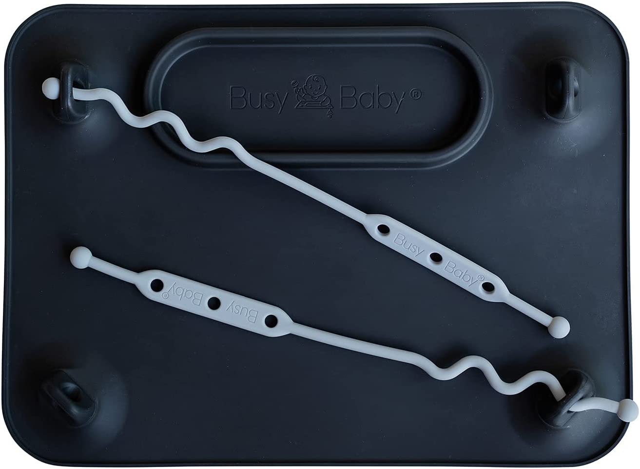 Busy Baby Silicone Placemat As Seen on Shark Tank with Suction Cups and Toy Tethers for Babies Toddl