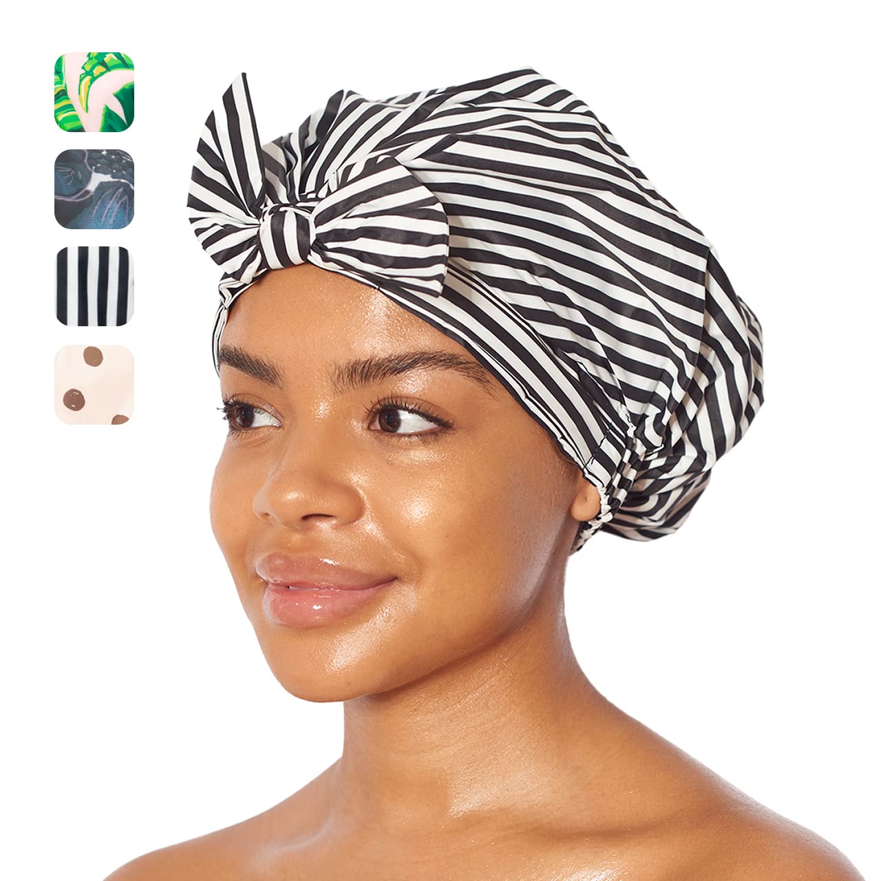 Kitsch Luxury Shower Cap for Women - Waterproof, Reusable Shower Cap for Long Hair, Fashionable Show