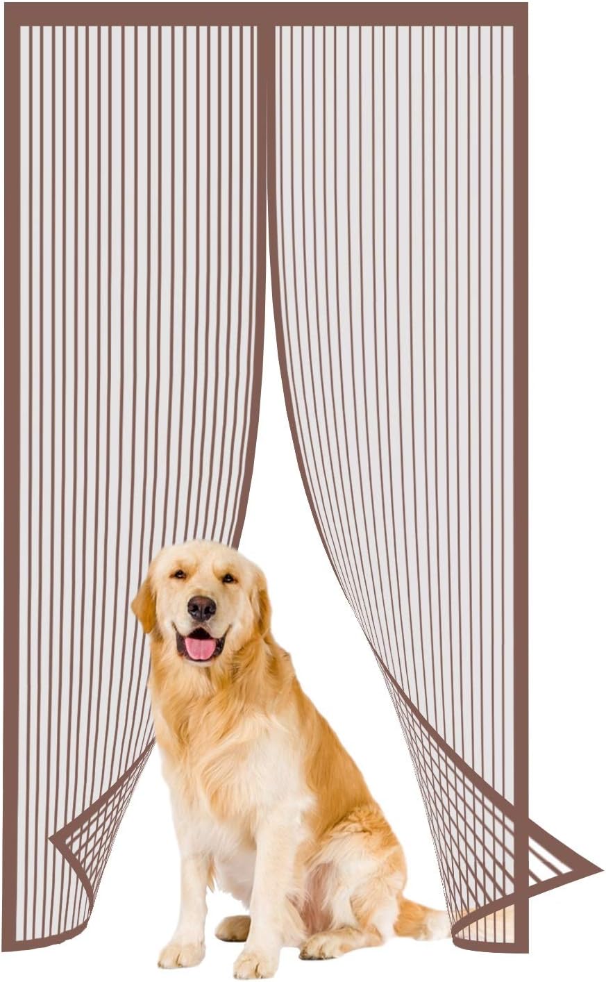 GOUER Mosquito Door Screen, 180x210cm Mosquito Bug Protection Insect Mosquito Door Screen Auto Close