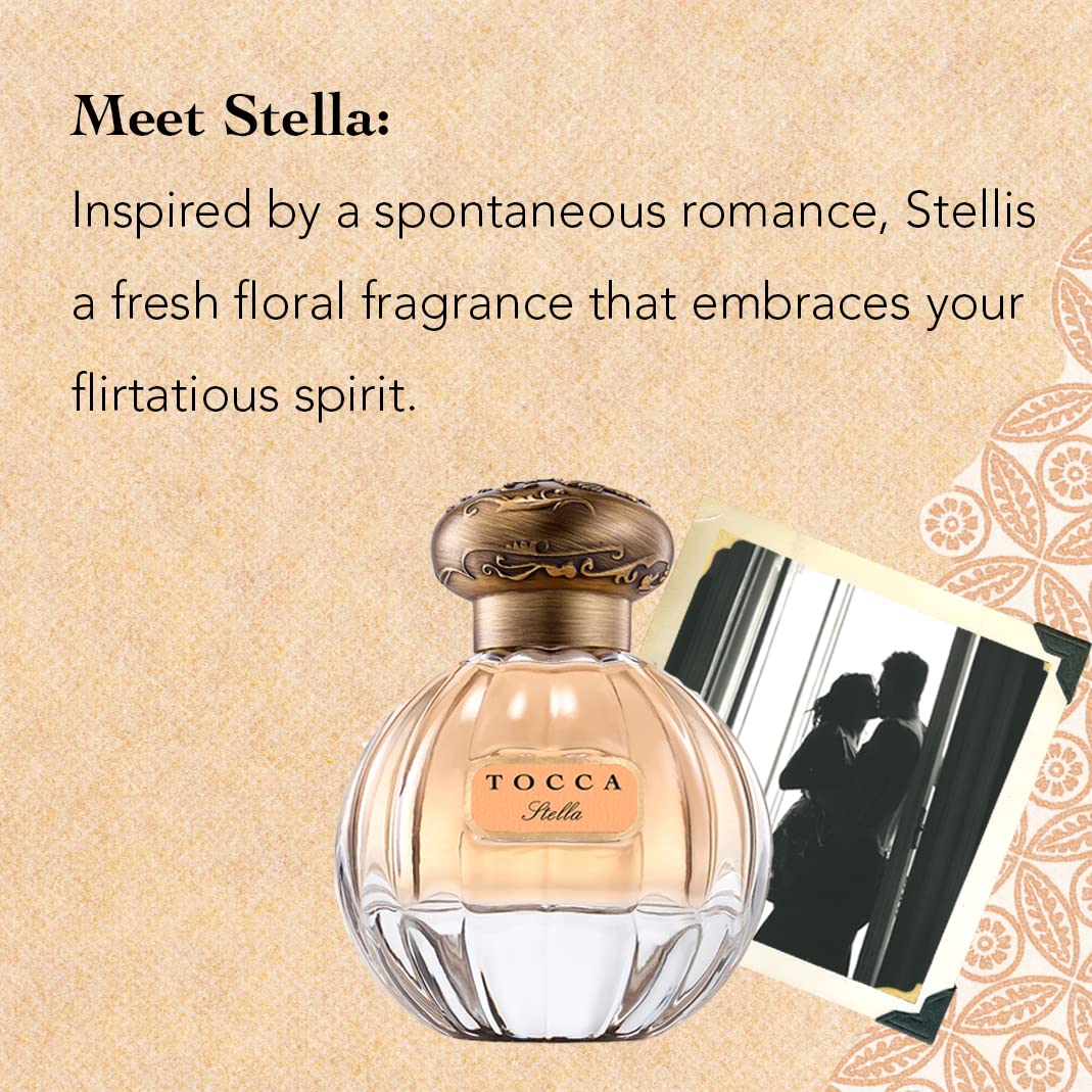 Tocca Eau de Parfum, Stella: Fresh Floral, Blood Orange, Freesia, Spicy Lily, Hand-Finished Bottle,