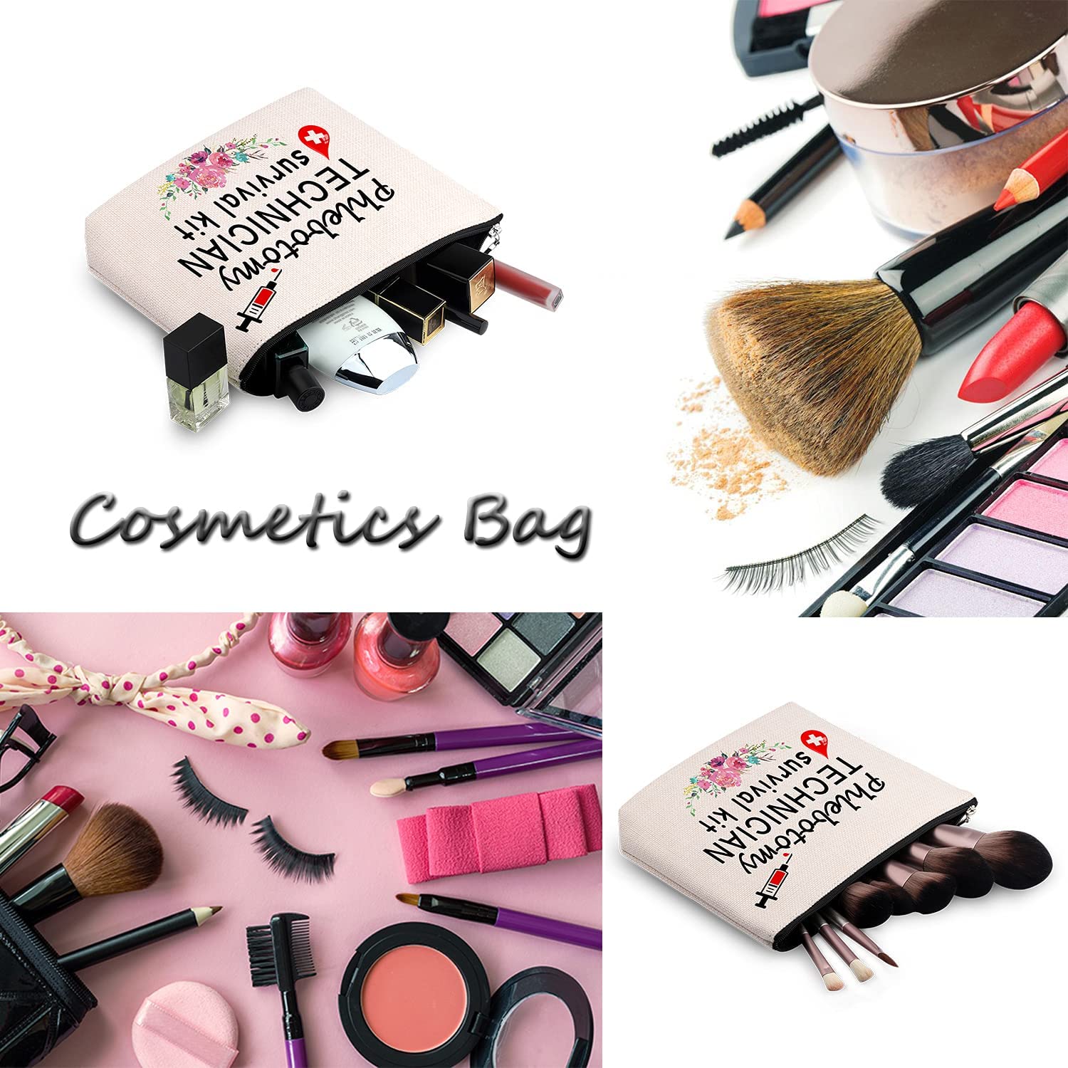 WCGXKO Phlebotomy Technician Survival Kit Zipper Pouch Makeup Bag for Phlebotomy Technician Nurse Gr