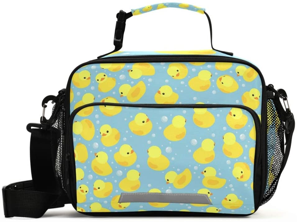 Rubber Duck Lunch Bag, Reusable Cooler Lightweight Tote Bag for Men, Women, Lunch box with Adjustabl