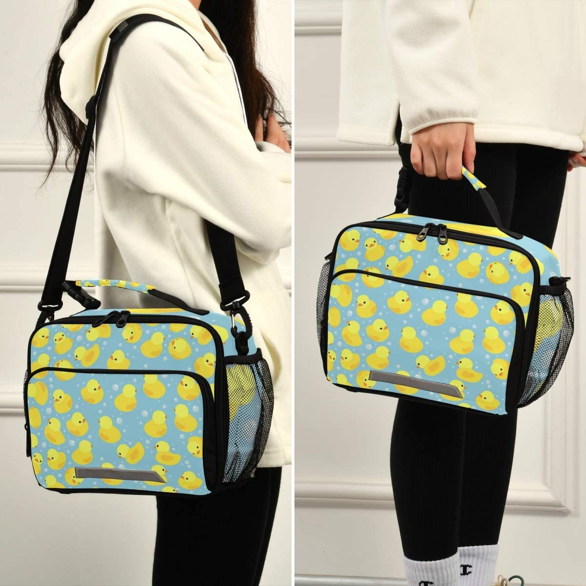 Rubber Duck Lunch Bag, Reusable Cooler Lightweight Tote Bag for Men, Women, Lunch box with Adjustabl