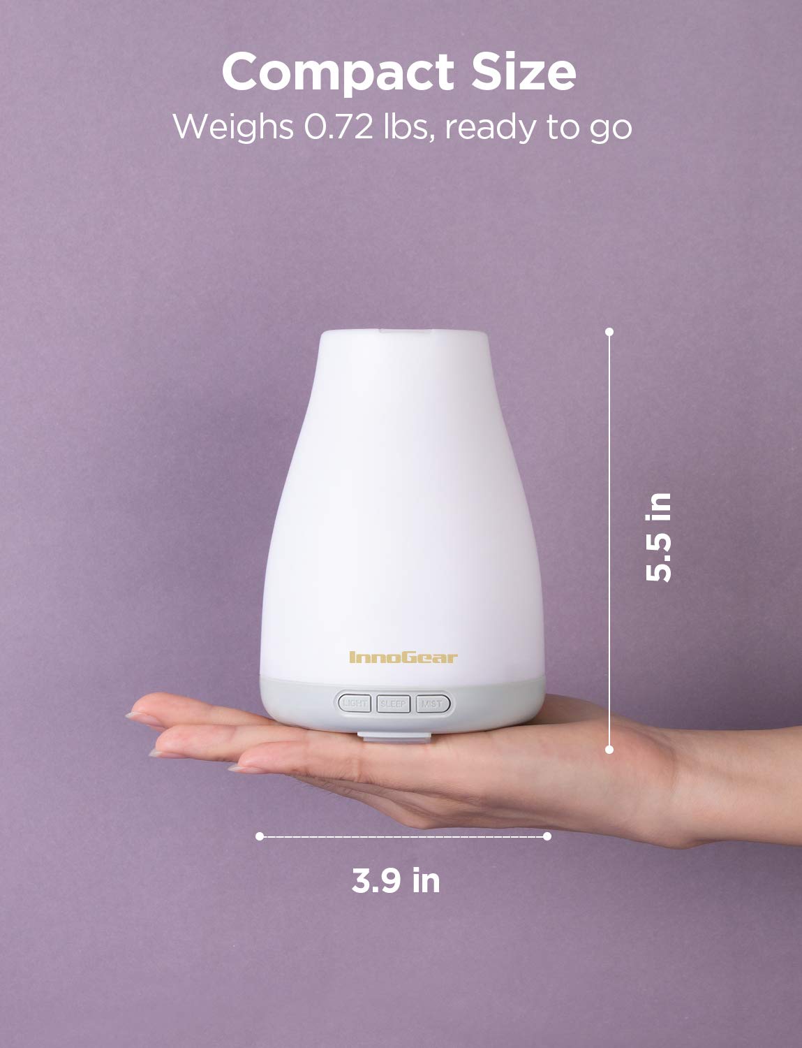 InnoGear Oil Diffuser, Super Quiet Essential Oil Diffuser Aromatherapy Diffuser Ultrasonic Humidifie