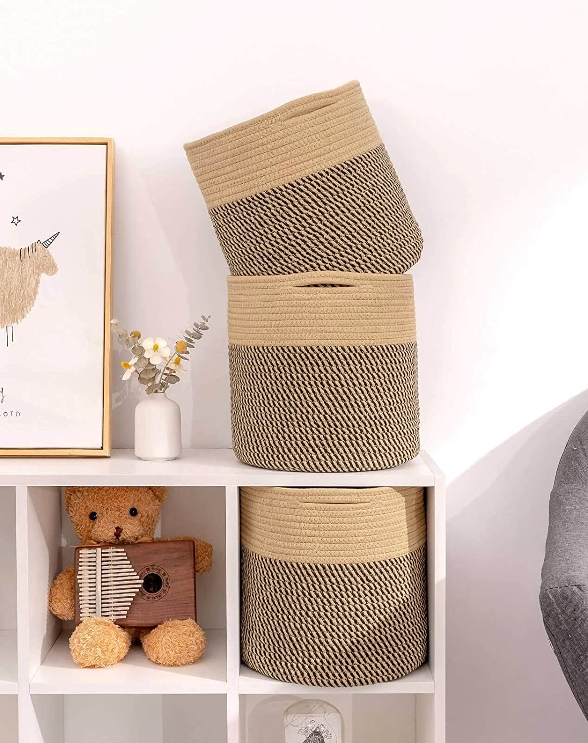 voten Storage Cubes Baskets Bins Organizer 11x11x11'' Fit 12x12''Cube Storage Organizer Bookcases Sh