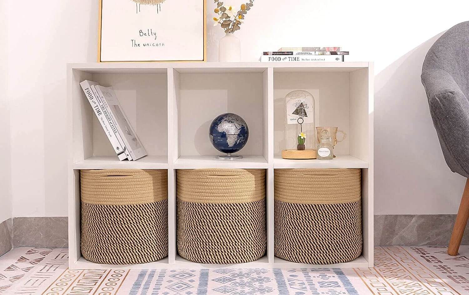 voten Storage Cubes Baskets Bins Organizer 11x11x11'' Fit 12x12''Cube Storage Organizer Bookcases Sh