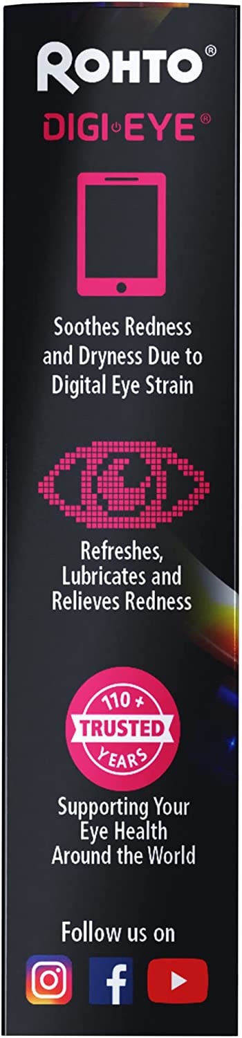 Rohto Digi-Eye Cooling Eye Drops for Digital Eye Strain, 0.4 Fl Oz- pack of 2 (total 0.8 Fl Oz)