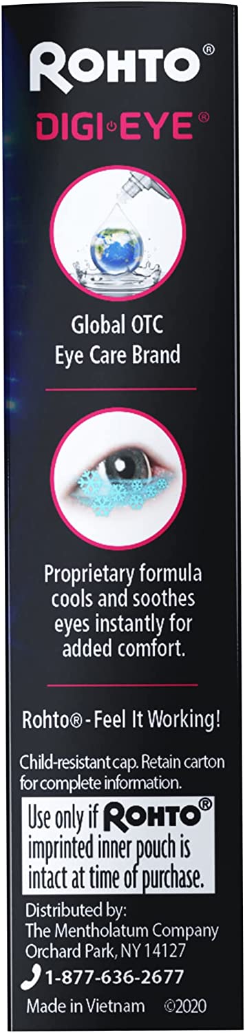 Rohto Digi-Eye Cooling Eye Drops for Digital Eye Strain, 0.4 Fl Oz- pack of 2 (total 0.8 Fl Oz)