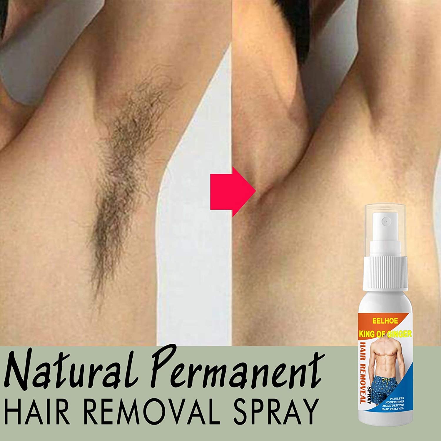Simayixxch Natural Permanent Hair Removal Spray Inhibitor Stops Growth 50ml Smooth Warm Solidificati
