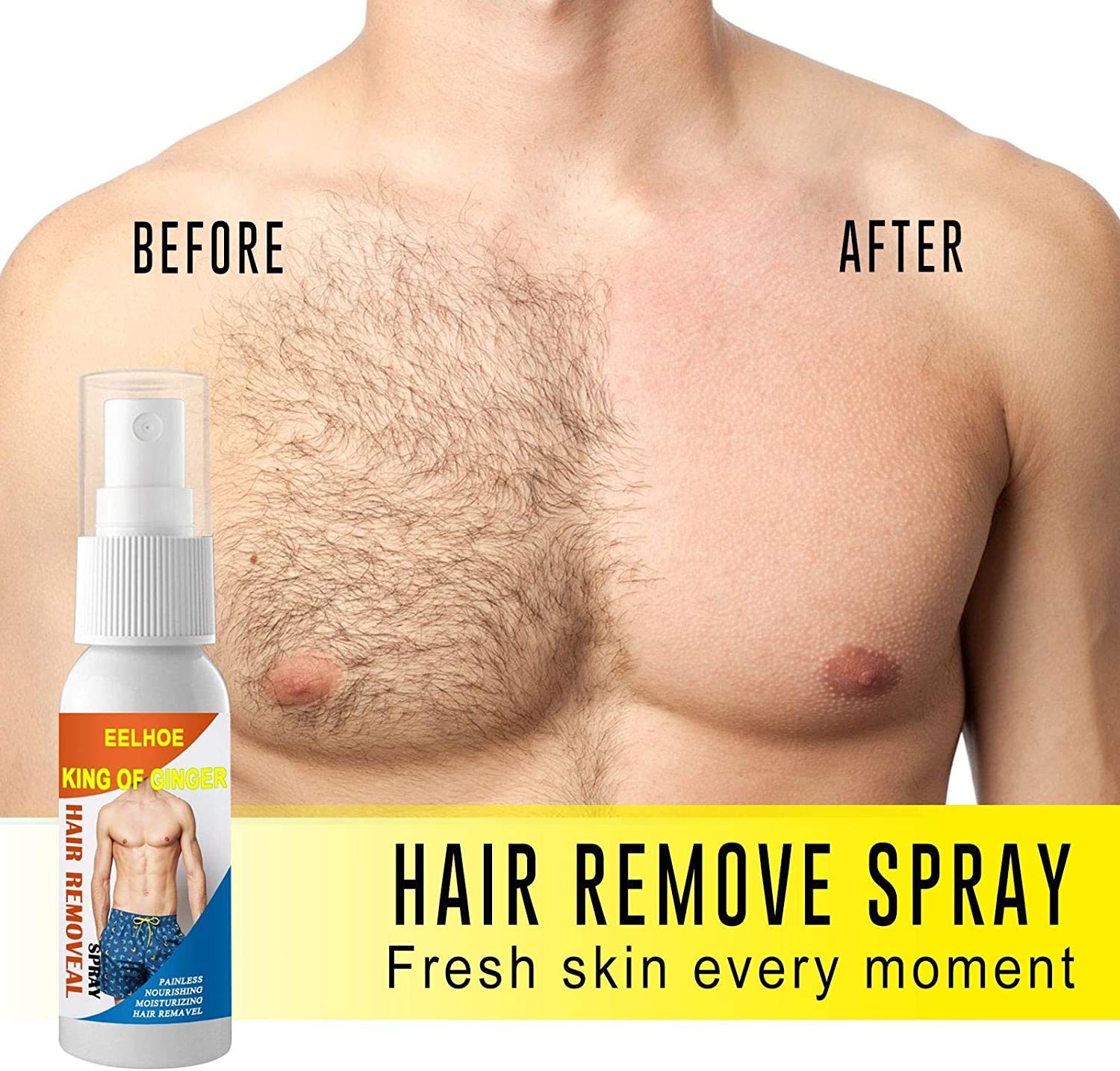 Simayixxch Natural Permanent Hair Removal Spray Inhibitor Stops Growth 50ml Smooth Warm Solidificati