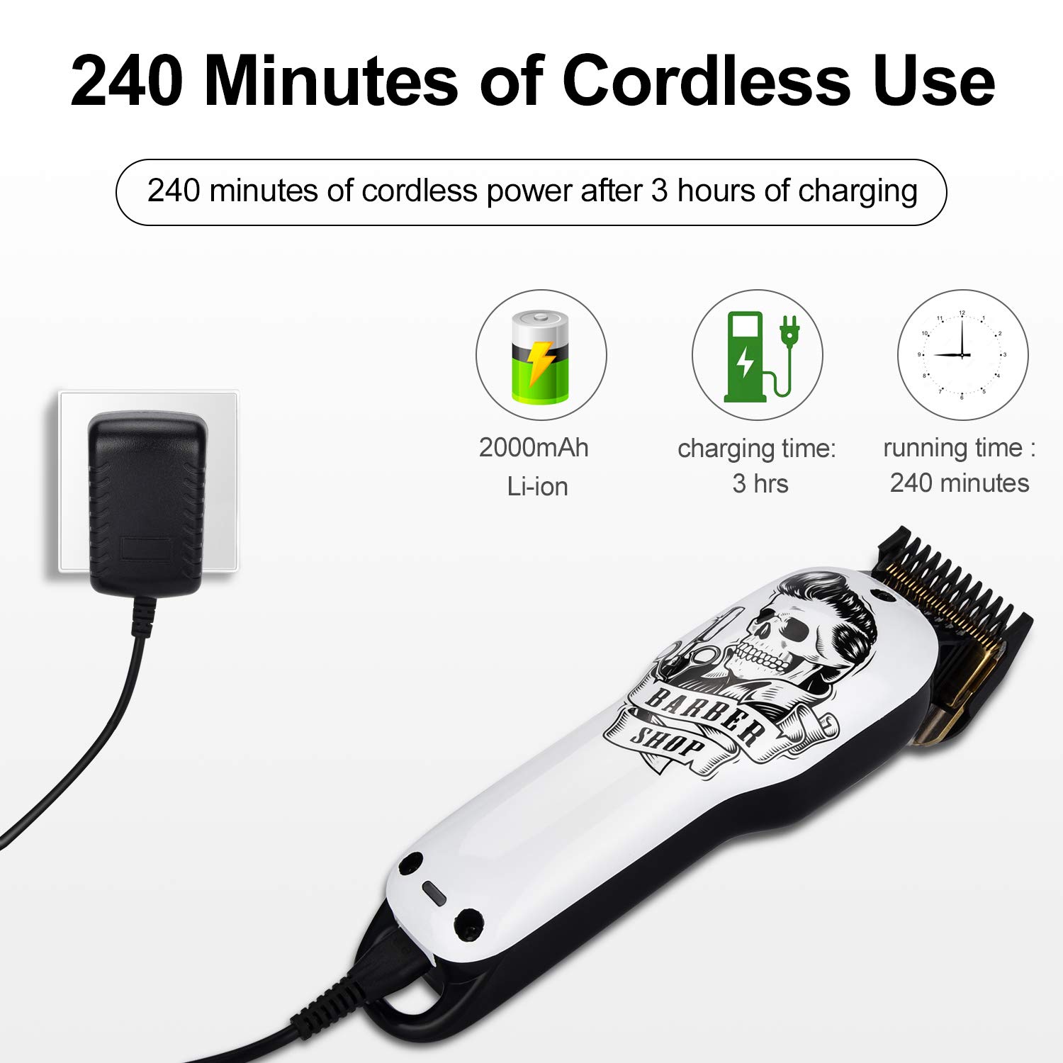 Cosyonall Electric Hair Clippers for Men, Professional Cordless Clippers for Hair Cutting Beard Trim