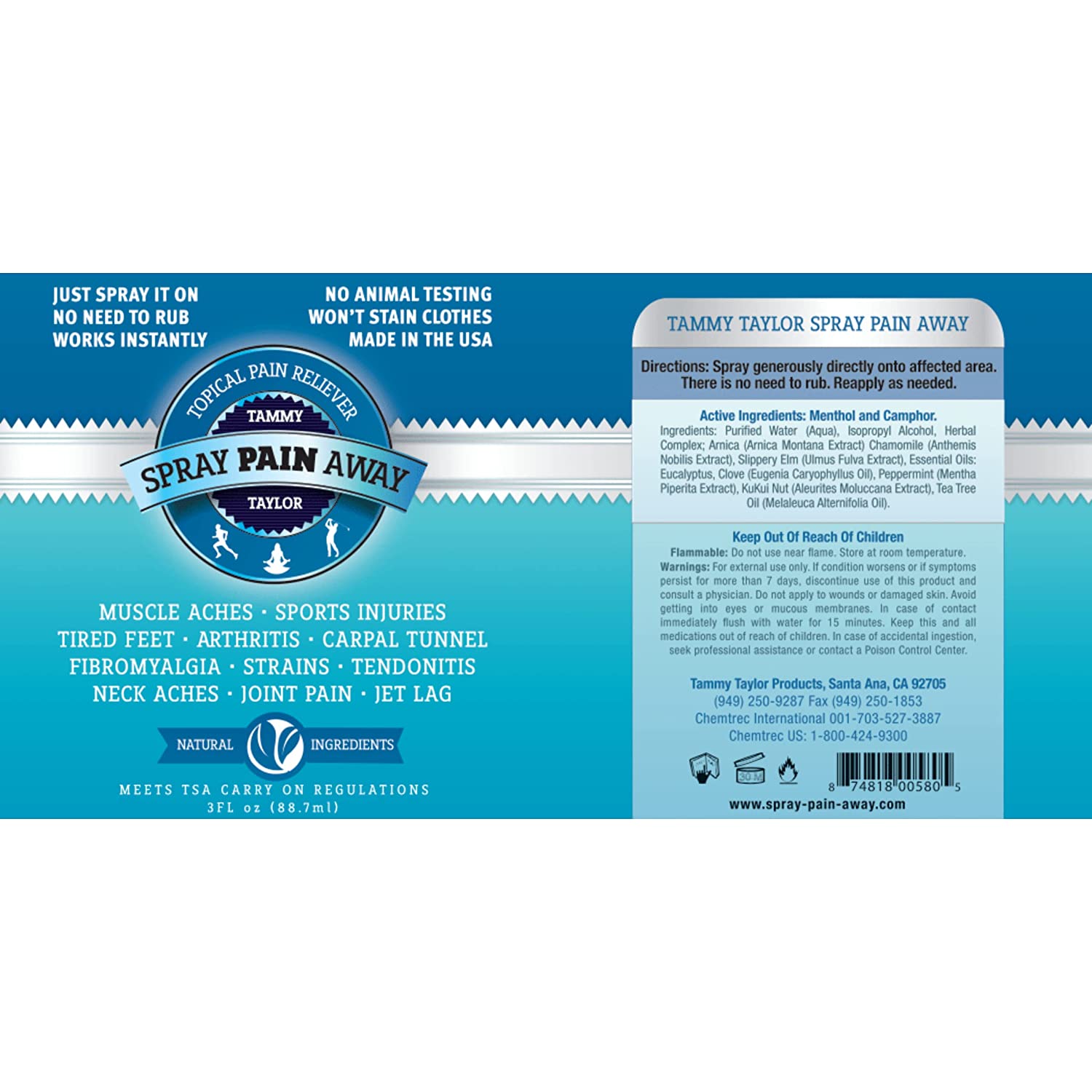 Tammy Taylor Spray Pain Away Anxiety, Stress, Headache Relief Helps Fight Carpal Tunnel