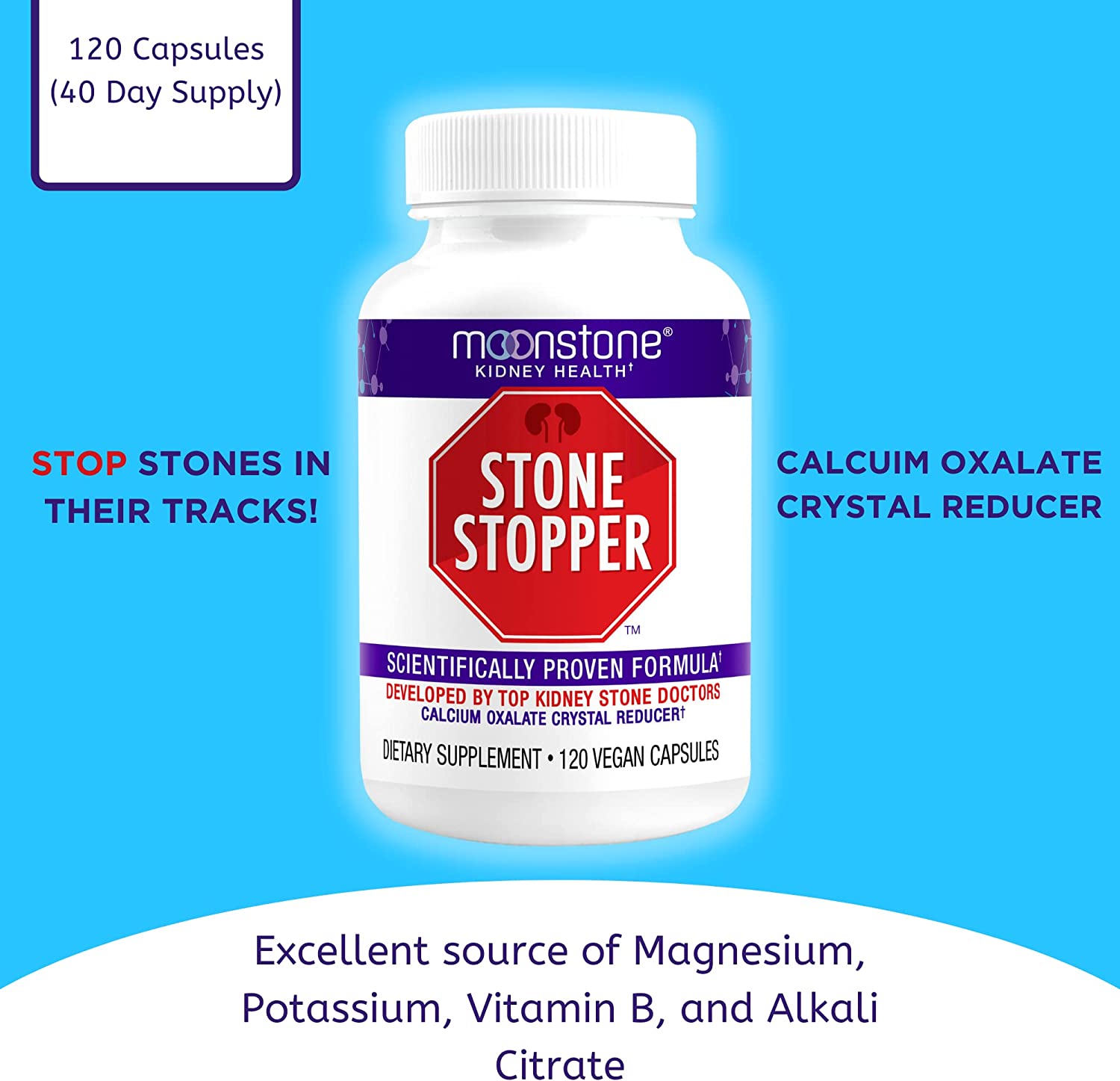 Kidney Stone Stopper Capsules Kidney Cleanse & Support for Stones
