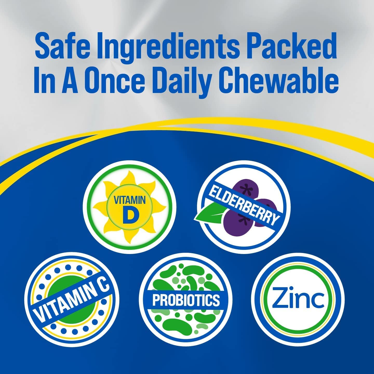 Culturelle Kids Immune Defense Probiotic Chewables with Vitamin C, Vitamin D and Zinc & Elderberry (