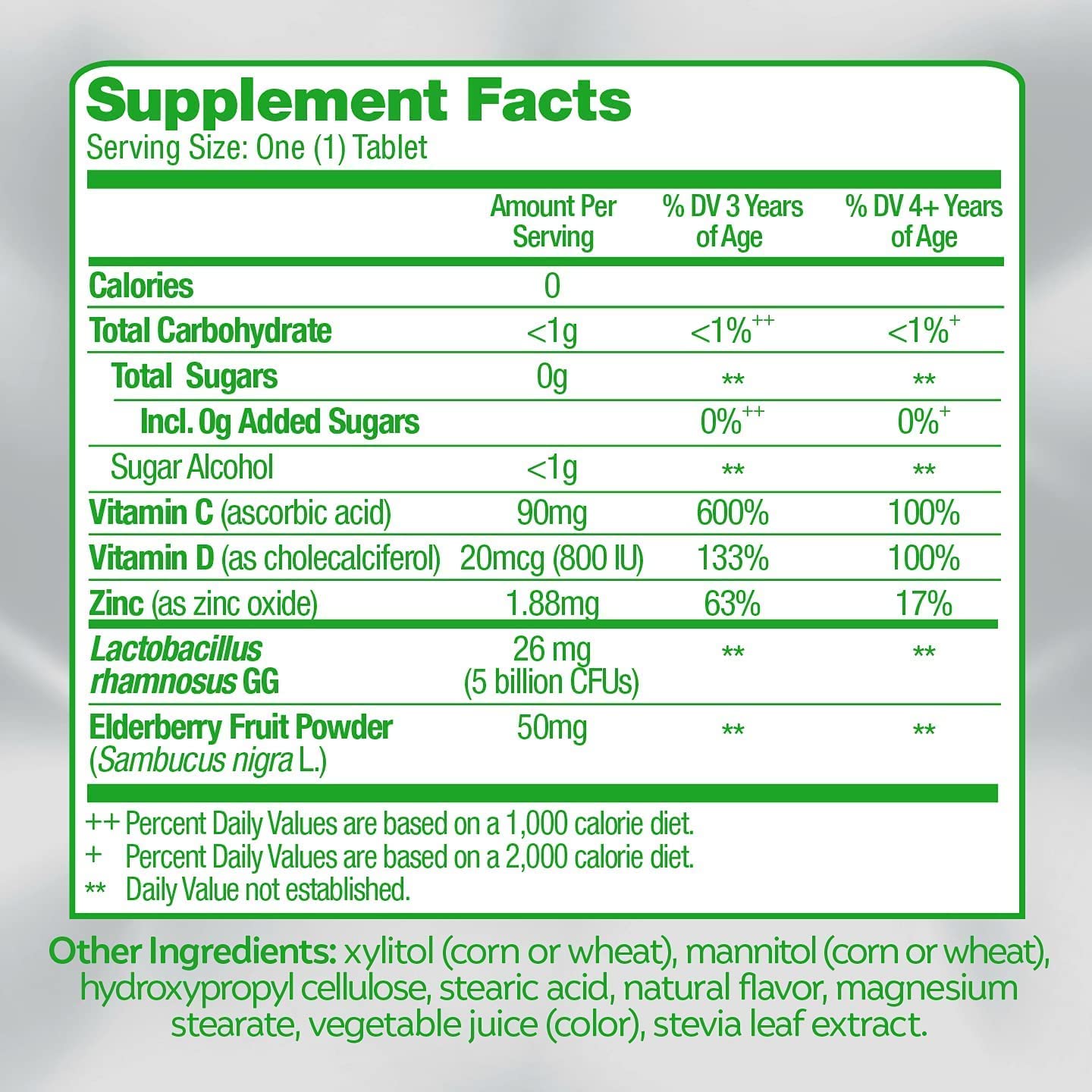 Culturelle Kids Immune Defense Probiotic Chewables with Vitamin C, Vitamin D and Zinc & Elderberry (