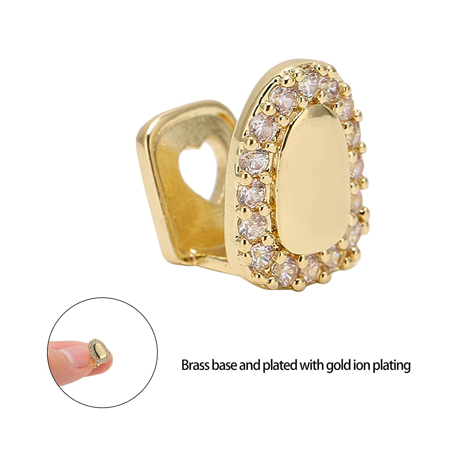 Shining Single Hip Hop False Tooth, Removable Mouth Teeth, Halloween Festival Hip Hop Tooth Decorati