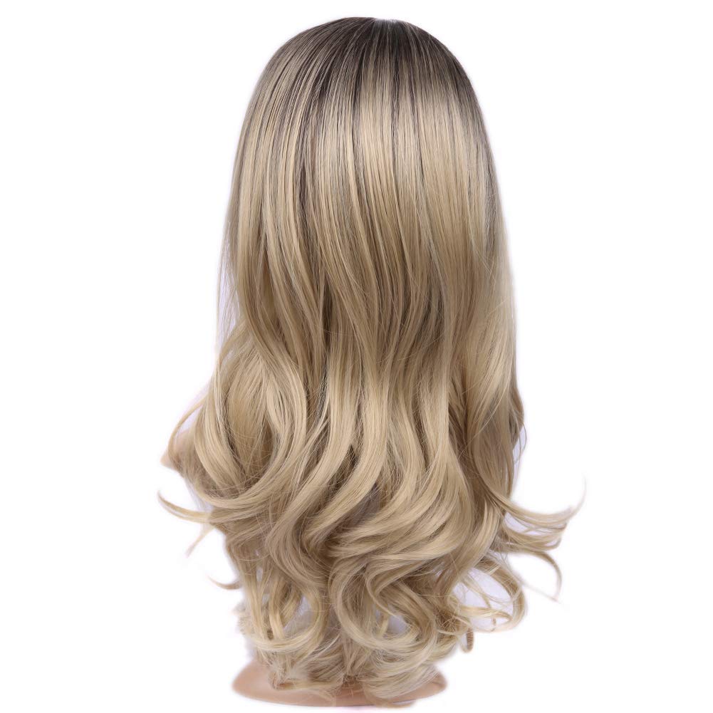Lady Miranda Ombre Wig Brown To Blonde High Density Heat Resistant Synthetic Hair Weave Full Wigs Fo