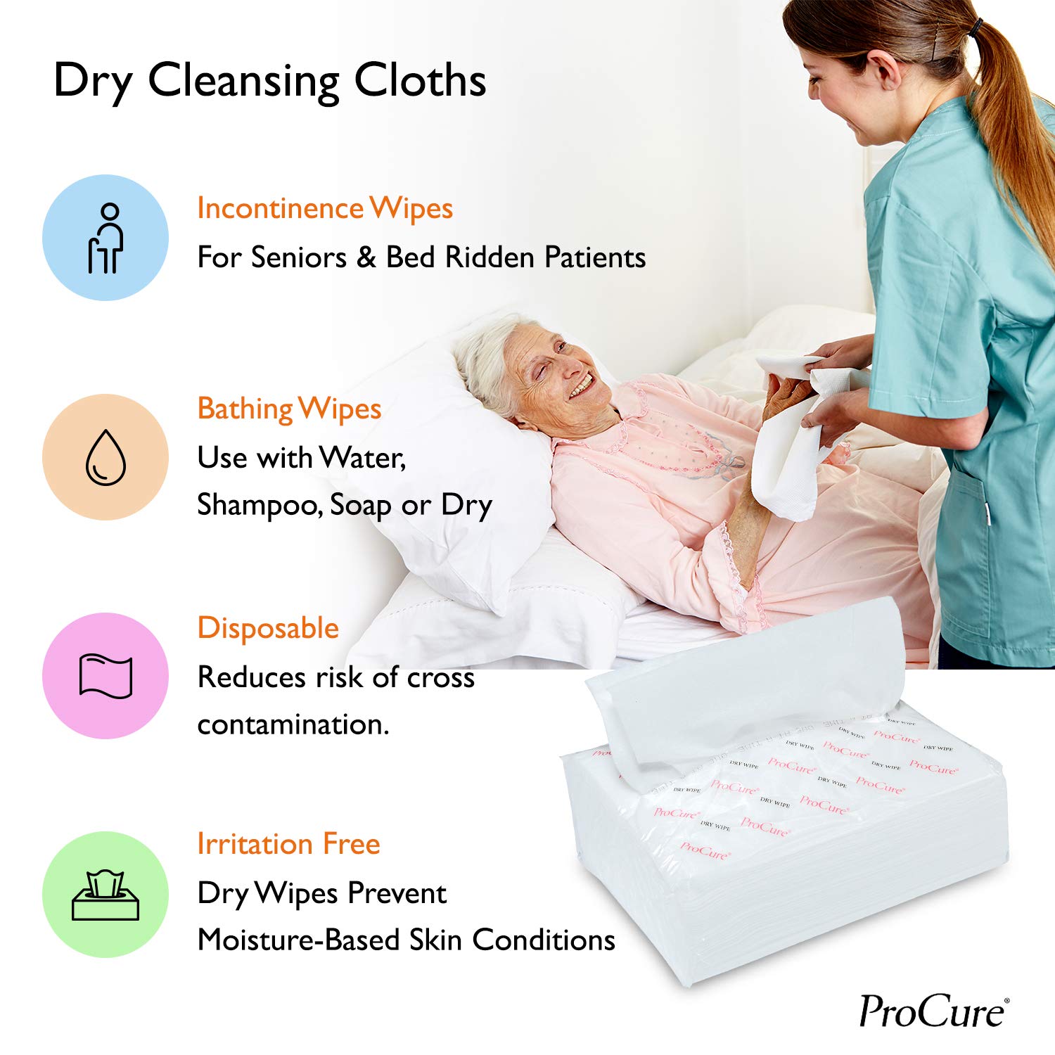 Ultra Soft Dry Wipes for Baby and Adults, 200 Count - Convenient Dispenser Pack - 11.5