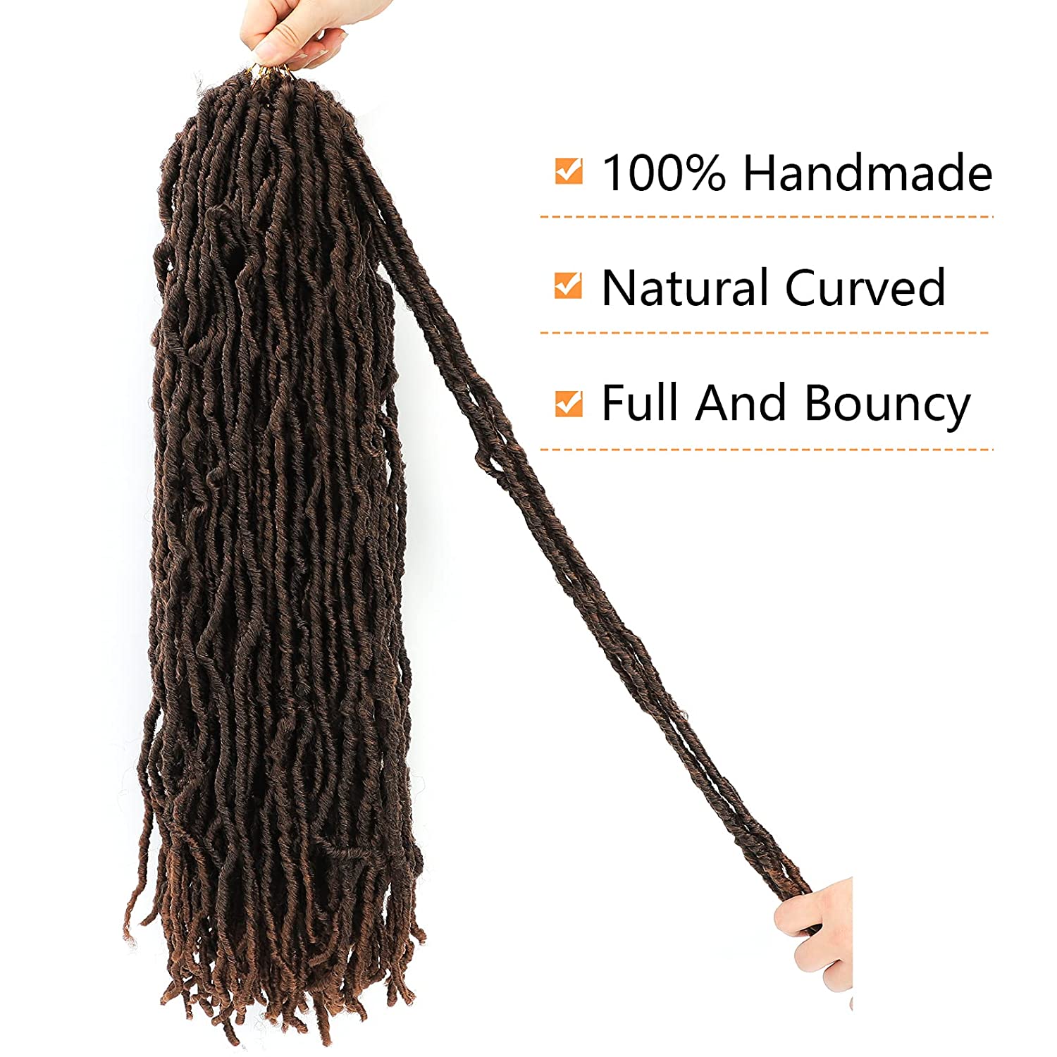 Lihui Soft Locs Crochet Hair 24 Inch 144 Strands Crochet Faux Locs Hair Pre Looped Goddess Locs Croc