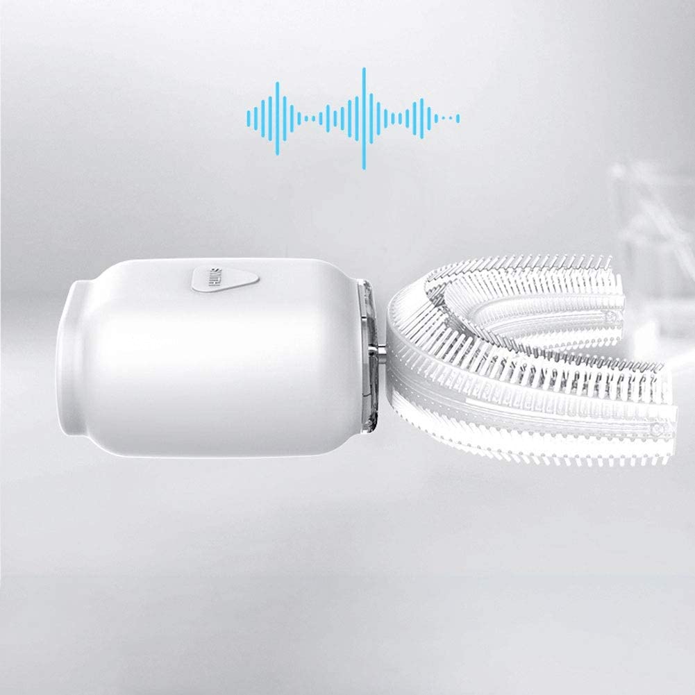 WCN Toothbrushes Electric Sonic Automatic Toothbrush Adults and Teens Mouth 360 Degrees U Type White
