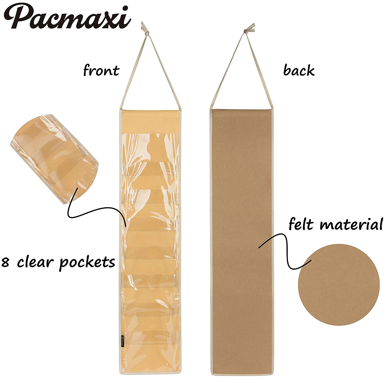 Hanging Padded Headbands Storage Organizer for Women Lady, Girl Wide Knotted Headband Holder with 8 