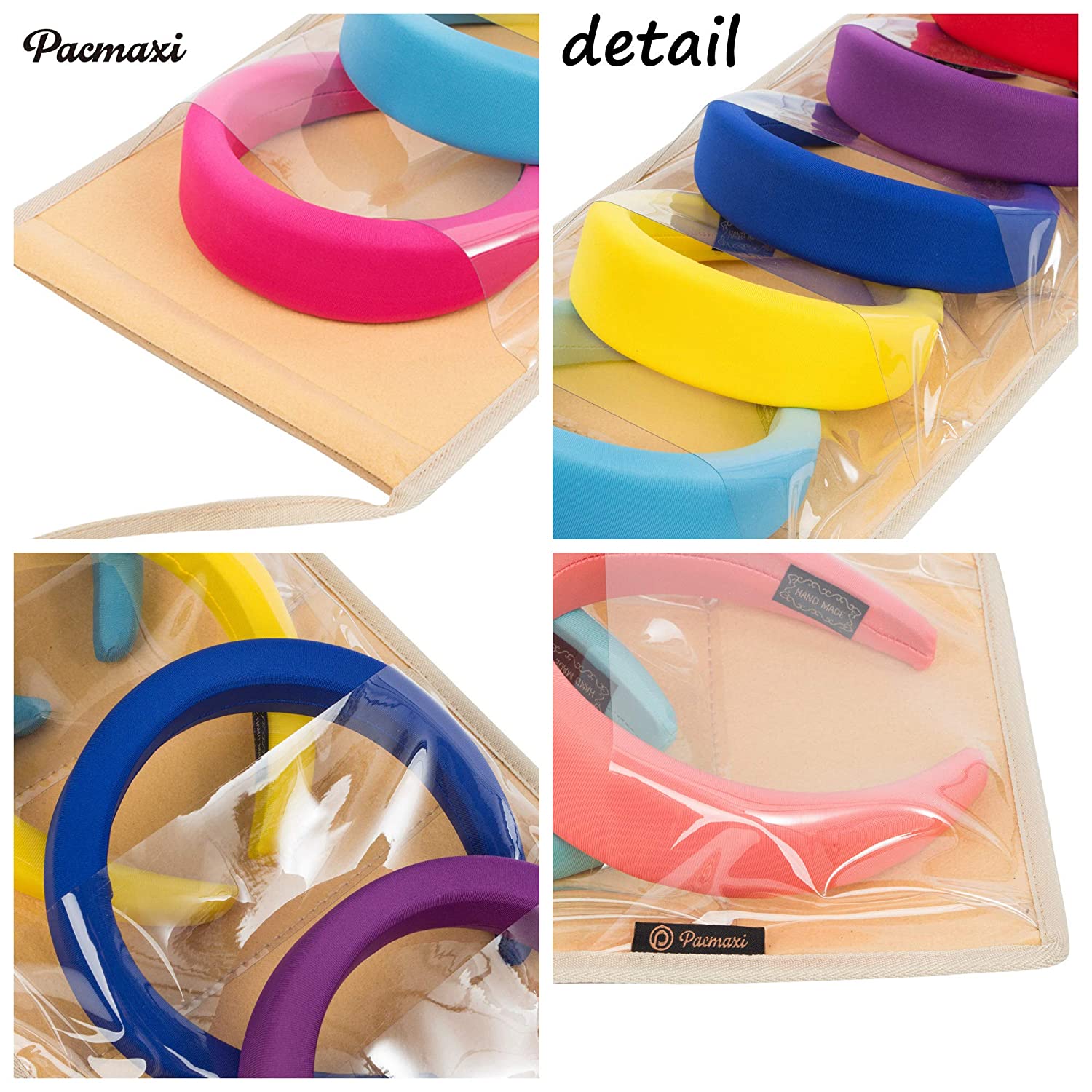 Hanging Padded Headbands Storage Organizer for Women Lady, Girl Wide Knotted Headband Holder with 8 