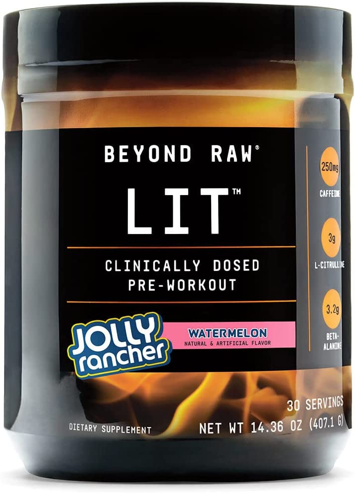 Beyond Raw LIT | Clinically Dosed Pre-Workout Powder | Contains Caffeine, L-Citruline, and Beta-Alan