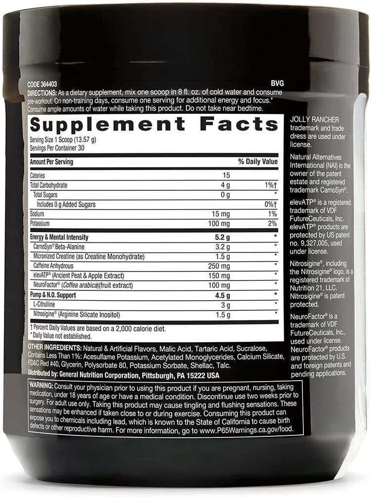 Beyond Raw LIT | Clinically Dosed Pre-Workout Powder | Contains Caffeine, L-Citruline, and Beta-Alan