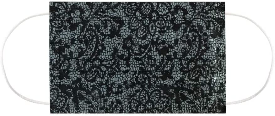 【in Stock】3 Ply Non-Woven Facial Bandana Once Lace Print Mouth Bandana Breathable for Adult