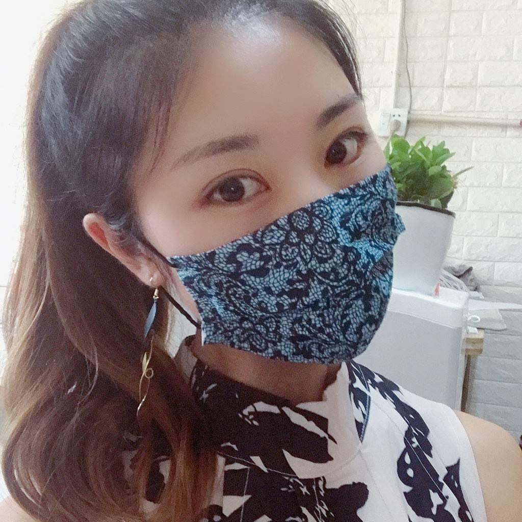 【in Stock】3 Ply Non-Woven Facial Bandana Once Lace Print Mouth Bandana Breathable for Adult