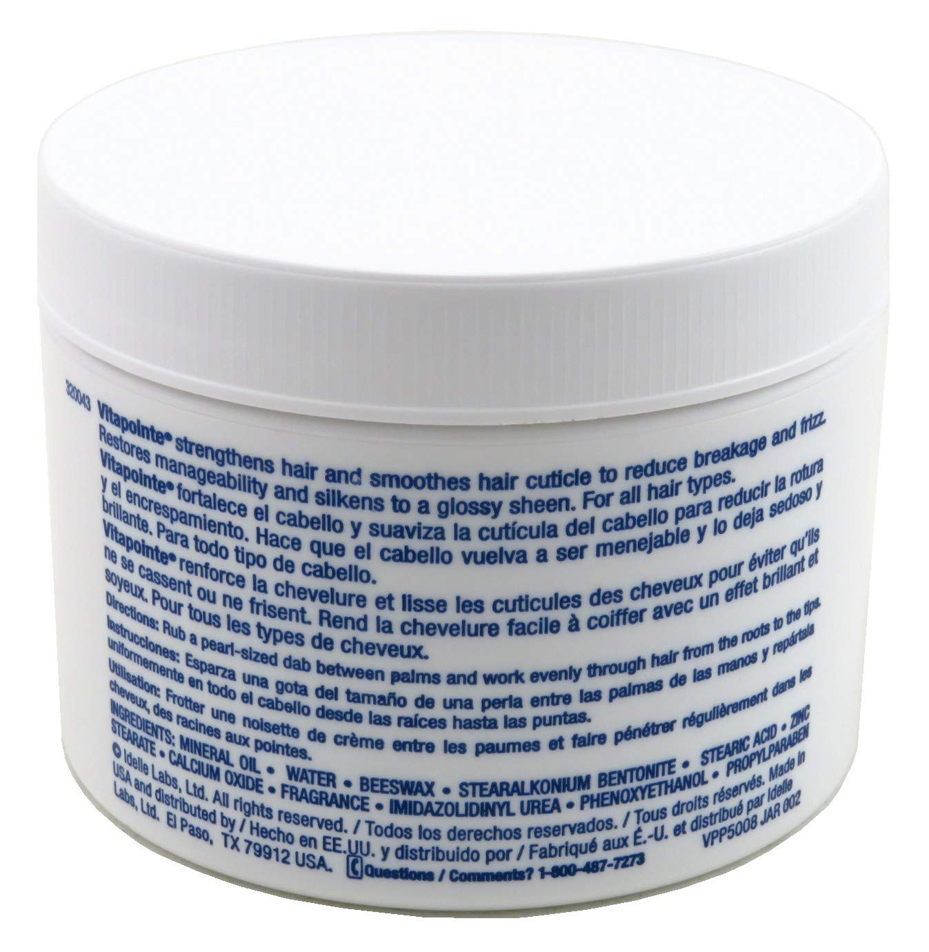 Clairol Vitapointe Hair Cream Jar, 8 Oz, Pack of 3