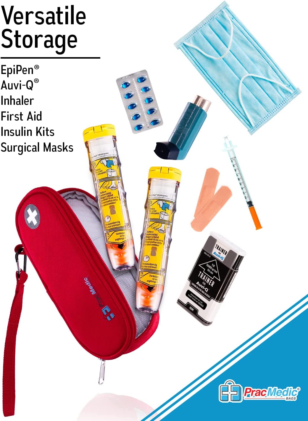 PracMedic Bags Epipen Carry Case Insulated Compact, holds 2 Epi Pens